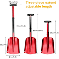 Miniatyrbilde 2 av 5: Sammenleggbar snøspade i aluminiumslegering Teleskopisk snøspade Utendørs bruk for bilcamping hage