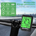 Miniatyrbillede 2 af 4: Trådløs cykelcomputer IP54 vandtæt cykelkilometertæller speedometer trådløs med baggrundsbelyst display og stopur