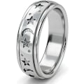Miniatyrbillede 1 af 4: Fidget Ring - 925 Sterling Sølv Angst Ringe - Spinner Ringe til Kvinder & Mænd - 360° Roterende Ring til at Lindre Stress & Bekymring i Platin