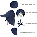 Miniatyrbilde 3 av 3: Solhatt for småbarn UPF 50+ Solhatt for små gutter Solbeskyttelse Solhatter 9-18 Months E Royal Blue