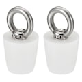 Miniatyrbilde 1 av 5: Konisk Propp Silikongummiplugg 19mm til 26mm Solid Badekarplugg med Ring, Hvit 2 Stk