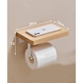 Miniatyrbillede 1 af 4: Selvklæbende toiletpapirholder i træ uden boring