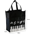 Miniatyrbillede 4 af 5: Keyboard Klaver Musik Melodi Nylon Tote Undervisning Stof Taske Musik Gave Sort 1 stk