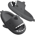 Miniatyrbild 1 av 7: Hajtofflor för pojkar och flickor, Shark Flip Flops för män och kvinnor, Shark Slippers, Bekväma halkfria pool-hajsandaler med tjock sula för sommaren Dark gray 40/41