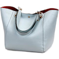 Miniatyrbillede 1 af 7: Store damehåndtasker, dametaske, PU læder crossbody taske, dame mode shopper taske til shopping, fest, rejser, arbejde Azul Claro