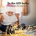 Miniatyrbild 3 av 3: Twinkle Star 33FT 100 LED Silver Wire String Lights Batteridriven LED-slingor för julbröllopsfest heminredning Varmvit 1-pack