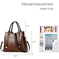 Miniatyrbillede 5 af 7: Damehåndtasker, Elegant Tote Bag med Top-Håndtag, Skuldertaske, Patent Læder Håndtaske, Arbejdstaske til Damer Café