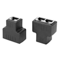 Miniatyrbilde 4 av 4: 2 stk. Ethernet-kabeladapter LAN-kontakt Skjøteledd RJ45 Hun-grensesnitt for Internett-ledning (Svart)-DBA