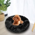 Miniatyrbillede 1 af 4: Hunde Kat Seng Rund Kattekurv Ekstra Blød Plys Komfortabel Sød Kæledyrsseng Dyb Søvn Kæledyr M Dark gray Style 1