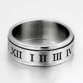Miniatyrbillede 5 af 5: 8mm Roterende Titanium Ring Til Mænd Og Kvinder Romertal Ringe