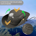 Miniatyrbild 3 av 4: Solhatt i bomull UV-skydd Sommarhattar Strandhatt Safari Boonie Hatt Hopfällbar Fiskehatt med Andningsbart Mesh och Justerbar Hakrem Army Green