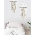 Miniatyrbild 5 av 5: Macrame väggdekoration med bomullsrep, handvävd bohemisk gobeläng, geometrisk konst, vacker heminredning