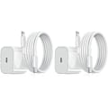 Miniatyrbilde 1 av 3: 2-pakning - Lader for iPhone Adapter+Kabel 20W USB-C Hurtiglader Hvit one size