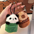 Miniatyrbild 2 av 5: Mjuk Myntbörs Hänge Panda Växelväska Pengapåse Hörlursförvaringsväska Hörlursfodral Härliga Capybara Plånböcker panda