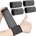 Miniatyrbild 1 av 5: 4 st Carpal Tunnel handledsstöd handledskompressionsbandage handledsskydd för vuxna träningsmaskin justerbart handledsband svart