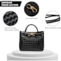 Miniatyrbild 4 av 6: Vävd damväska, Vävd väska med handtag, Vävd axelväska, Crossbody-väska Negro