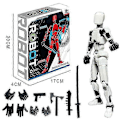 Miniatyrbilde 1 av 5: T13 Multi-leddet Actionfigurer, Titan 13 Actionfigur White