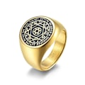 Miniatyrbild 1 av 5: Hexagram De Sju Ringarnas Sigill Rostfritt Stål Salomos Sigillring Finger Lyckobringande Män Honom Smycken