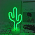 Miniatyrbillede 2 af 3: LED Kaktusformet Neonskilt Lys med Holder Base Borddekoration Natlampe med Batteridrevet/USB Neonlys