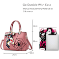 Miniatyrbillede 5 af 5: Blomstret Top-Handle Håndtaske til Kvinder, Crossbody Taske, Dame Clutchpung, Tote Bag i Kunstlæder, Pink