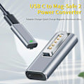 Miniatyrbild 2 av 5: 2st Adapter Laddare Snabbladdning Magnetisk Aluminiumlegering PD USB C till Mag-Safe 2 Strömomvandlare för MacBook Air/Pro