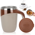 Miniatyrbilde 1 av 6: Selvrørende kopp, magisk krus, melk, kaffekopp, smart krus for kaffe. Brown
