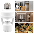 Miniatyrbillede 3 af 4: Bevægelsesaktiveret lysfatning, bevægelsessensor lampeholder | E27 Smart lampeholder adapter