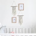 Miniatyrbild 4 av 5: Macrame väggdekoration med bomullsrep, handvävd bohemisk gobeläng, geometrisk konst, vacker heminredning