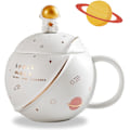 Pikkukuva 1 / 4: Söpö keraaminen avaruusmuki, kawaii, astronautti kahvikuppi, 400 ml (valkoinen) White