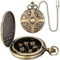 Pikkukuva 1 / 4: Mini Dnd Noppasarja Pronssisella Steampunk-vaihteistolla Varustetulla Taskukellokotelolla, 7 kpl Monitahoisia Metallisia D&D Noppia, Roolipelilautapelitarvikkeet