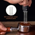 Miniatyrbild 4 av 5: Wdt-verktyg nål kaffeverktyg espressodoseringsnål med stativ magnetisk kafferörare fint rostfritt stål espressonål kaffeaccessoarer