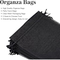 Miniatyrbillede 3 af 3: Sorte Organza Gaveposer - 10x15 CM Medium Organza Favor Tasker, 100 STK Bryllups Smykketasker - Klare Mesh Poser til Bryllup, Jul Black 10*15cm