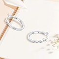 Miniatyrbillede 3 af 3: 925 Sterling Sølv Stift Små Hoop Øreringe|Sølv Hængslede Cubic Zirconia Hoop Øreringe|Sølv Hoop Øreringe til Kvinder Piger Valentinsdag Fødselsdagsgaver Silver