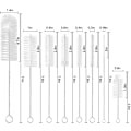 Miniatyrbillede 3 af 3: Lille Flaskebørstesæt, 8 stk. Nylon Sugerørsrenser Rørbørster til Vask af Vandflasker med Smal Hals, Krukker, Tud på Tekande White
