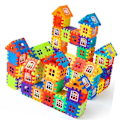 Miniatyrbild 4 av 4: Byggleksak - Blockhus - 140 Delar - Fönsterpaneler - Ålder 3+