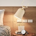 Miniatyrbillede 4 af 5: Kreativ moderne væglampe simpel væglampe jern væglampe E27 base Nordisk hjortehoved art deco stil til soveværelse, stue, børneværelse