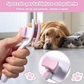 Miniatyrbillede 3 af 4: Selvrensende kæledyrsbørste, børste til langt og kort hår, til hunde, katte, fjerner effektivt filtret underuld og knuder Pink