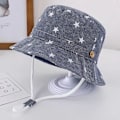Miniatyrbilde 3 av 5: Barnesolhatt Justerbar Solhatt Pustende Strandhatt For Gutter Jenter_ll 12-24 Måneder Star Denim