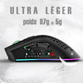 Miniatyrbillede 4 af 4: RGB Gaming Mus Trådløs USB Genopladelig 2.4G Nano Justerbar DPI Ultralet Mejslet Design Anti-sved - Sort