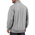 Miniatyrbild 3 av 3: Halv dragkedja tröjor för män stickad pullover jumper långärmad jacquard tröjor grey
