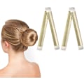 Miniatyrbilde 1 av 3: 2 stk. Enkel Donut Bun Maker for Hår, Fransk Twist Fold Wrap Snap Band for å Lage DIY Hårfrisyrer, Ballett Hår Deft Bun Hårstylingtilbehør White