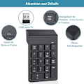 Miniatyrbilde 3 av 4: Mini trådløst numerisk tastatur 18 taster USB 2,4 GHz bærbar PC-del kompatibel med Windows, Mac og Linux