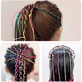 Miniatyrbillede 3 af 3: 30 stk. Assorteret Gradient Farve Hårreb Bånd Regnbue Fletning Hår Elastik DIY Hestehale Fletninger Jul Karneval Hårstyling Tilbehør