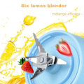 Miniatyrbillede 2 af 4: Bærbar Elektrisk Frugt Blender Mini USB Genopladelig Smoothies 380ml Seks Blade Juice Flaske