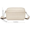 Miniatyrbild 2 av 6: Crossbody-väska för damer, bred rem, medium, svart läder, messenger-väska för damer med justerbar axelrem