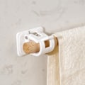 Pikkukuva 2 / 4: 8 kpl itseliimautuvia verhotankokoukkuja lasitangoille, itseliimautuva, ei porausta, verhotangon pidike pyyhkeille, verhoille, takeille, valkoinen
