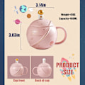 Pikkukuva 2 / 4: Söpö keraaminen avaruusmuki, kawaii, astronautti kahvikuppi, 400 ml (valkoinen) Pink