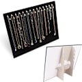 Miniatyrbillede 3 af 5: Velour smykke display til halskæder, armbånd, øreringe og andet tilbehør (sort, 37 x 30 cm)