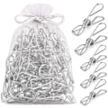 Miniatyrbillede 1 af 3: Tøjklemmer Chip Clips Pakke med 40, Holdbare Metal Vasketøjsklemmer med Stærkt Greb til Tørresnor, Papir i Hjemmet, Køkkenet, Kontoret, 2 Størrelser