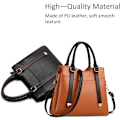 Miniatyrbillede 3 af 7: Damehåndtasker, Elegant Tote Bag med Top-Håndtag, Skuldertaske, Patent Læder Håndtaske, Arbejdstaske til Damer Naranja oscuro